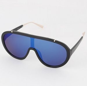 105.) Shield Blue Sunglasses